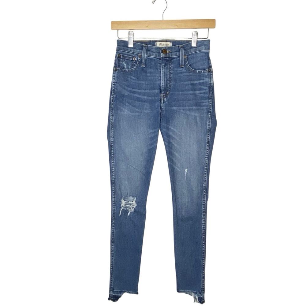 Madewell Jeans Size 26 Blue 10" High-Rise Skinny Crop Drop Step-Hem Edition - Picture 1 of 15